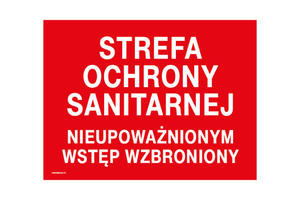 Strefa ochrony sanitarnej - tabliczka zakazu - wym. 400x300mm - PVC - druk UV - TAB234 - 2865895234