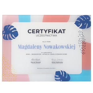 Dyplom akrylowy - Certyfikat uczestnictwa - kolorowy druk UV - DUV084 - 2872072797