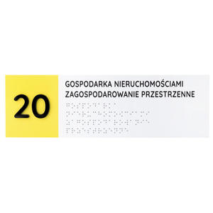 Tabliczka z pismem Braille'a - wym. 260x80mm - PCW twarde - SUNNY - TAB512 - 2874580090