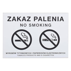 Biaa tabliczka zakaz palenia papierosw - grawer laserem - wym. 160x110mm - Z014 - 2876471647