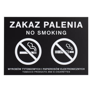 Czarna tabliczka zakaz palenia papierosw - grawer laserem - wym. 160x110mm - Z015 - 2876471648