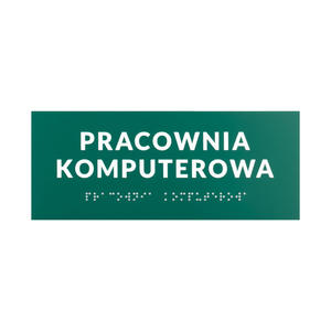 Pracownia komputerowa - tabliczka na drzwi lub cian z pismem Braille'a - wym. 200x80mm - TAB565 - 2876657271