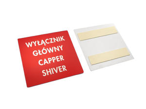 Tabliczki czerwone do oznakowa urzdze - wymiar: 100x100mm - 2827299528