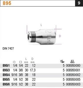 Beta 895/1 Nasadka uchwyt szecioktny 1/4"-1/4" - 1633248354