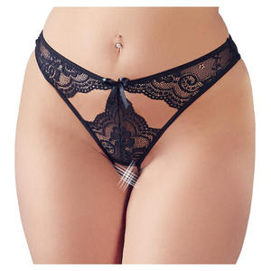 Czarne koronkowe figi z otwartym krokiem Mandy Mystery, Rozmiar: XL - 2879137668