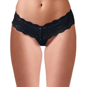 Czarne stringi z paskiem koralikw Cottelli Collection, Rozmiar: S - 2879139547
