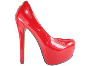 CZERWONE SZPILKI BUTY NA PLATFORMIE HIGH HEELS : Rozmiar Buta - 36 - 2848453323