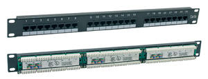 Patch panel 24-portowy, UTP, kat. 5e, 1U, 19", zcza typu IDC 110