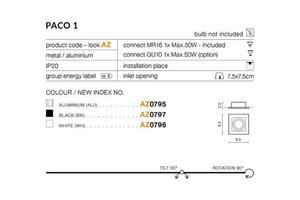 Oprawa Azzardo PACO 1 GM2103 BK czarna - 2849761064