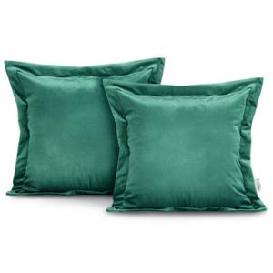 AmeliaHome poszewka dekoracyjna VELVET zielona 2szt. 45X45 cm. - 2872326636