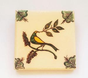 Ceramiczna Brosza Kachlosza rcznie malowana ptaszek - 2847505600