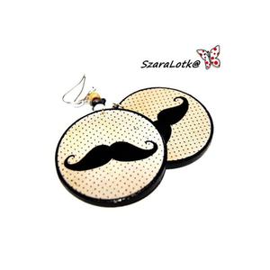 Mustache,retro kolczyki decoupage - 2857507615