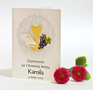 Zaproszenia na Pierwsz Komuni Ornament - 2827494906