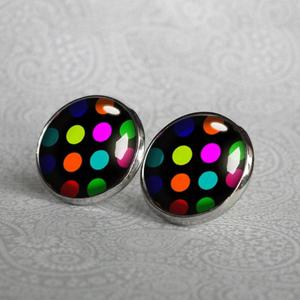 COLOR DOTS koczyki sztyfty w kropki - 2878557639