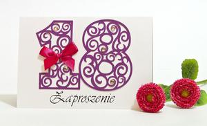 Zaproszenie na 18 osiemnaste urodziny purple - 2827508452