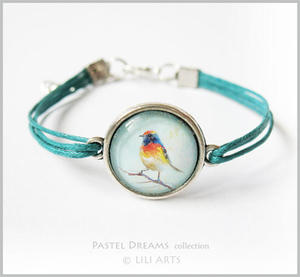 Bransoletka - Colourful Bird - turkusowa - 2877555378