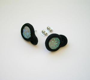 Druzy agatowe - mini kolczyki sutasz - 2845878183