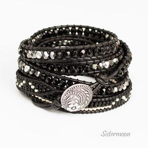 Bransoleta Boho Black and Silver - 2853763476