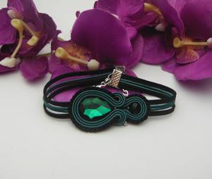 Bransoletka soutache sutasz szmaragdowa - 2861165486