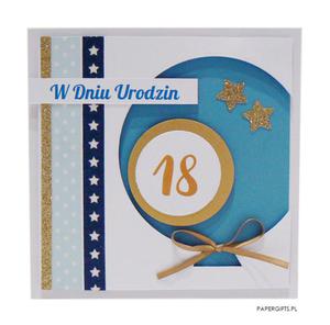 Niebieski balon kartka na 18 urodziny - 2861162289