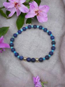 Bransoletka z naturalnego lapis lazuli,srebro - 2861160527