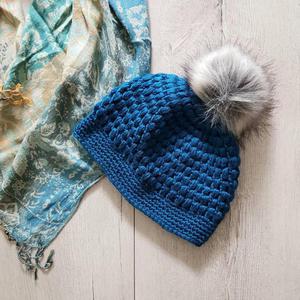 Modna czapka z pomponem, beanie. - 2861163324