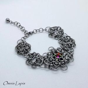 Bransoleta chainmaille z krysztaem Swarovskiego - 2864256175