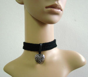 choker - naszyjnik z sercem Walentynka - 2877140449