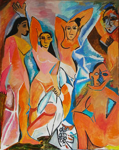 obraz olejny do salonu pablo picasso panny z Awinion - 2870897306