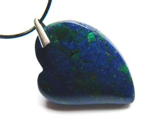 Lapis lazuli z malachitem, wisiorek - serce - 2873007321