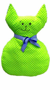 Zielony kot, poduszka kot, przytulkanka - 2875768937