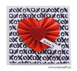 Walentynki Kartka czerwone serce xoxo - 2877555863