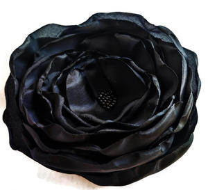Broszka dua kwiatek 12cm czarna - 2878381729