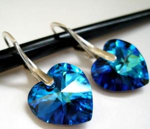 Swarovski bermuda blue serduszka - 2856453626