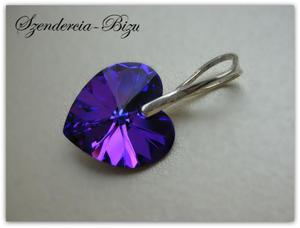 Zawieszka Swarovski Elements Heart 14mm Heliotrope