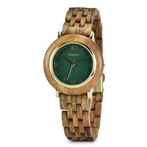 Zegarek drewniany Niwatch - kolekcja FRAGILE - ZIELONY SANDAOWIEC - 2863227272