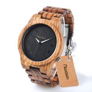 Mski zegarek drewniany Niwatch BASIC na bransolecie - zebrawood - 2869897045