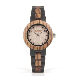 Damski zegarek drewniany Niwatch BASIC na dwukolorowej bransolecie - 2869975942