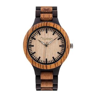 Mski zegarek drewniany Niwatch BASIC na dwukolorowej bransolecie - 2869975945