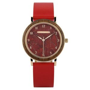 Damski zegarek Niwatch Classic - czerwony motyw marmuru - 2876301226