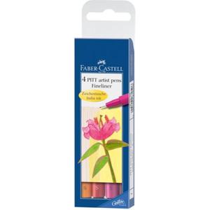 Pisaki Artystyczne Faber-Castell Pitt Fineliner 4 szt. Ciepe Kolory - 2859849648