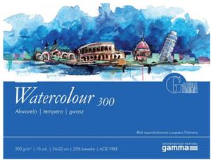 Blok do Akwareli Gamma Watercolour 18 x 24 cm 10 ark 300 g CP - 2872629281