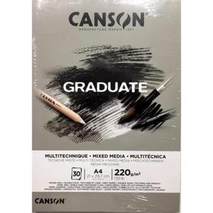 Blok Graduate Mix-Media A4 20k 220 g Szary - 2872629631