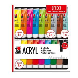 Farby Akrylowe Marabu Acrylic Paints EFFECT 18 x 36 ml - 2877722233