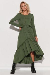Dzianinowa sukienka maxi z gum - 2864083926