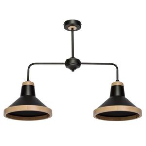 Lampa sufitowa SALMA BLACK / WOOD 2xE27 - 2870057229