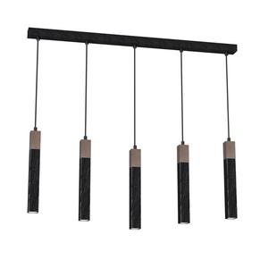 Lampa wiszca SOLO SAWN BLACK / PATINATED WOOD 5x mini GU10 - 2870056010