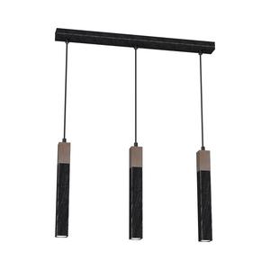 Lampa wiszca SOLO SAWN BLACK / PATINATED WOOD 3x mini GU10 - 2870056014