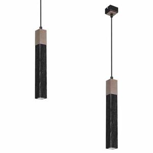 Lampa wiszca SOLO SAWN BLACK / PATINATED WOOD 1x mini GU10 - 2872674624