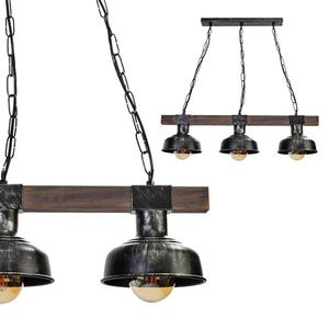 Lampa wiszca FARO BLACK/WOOD 3xE27 - 2876876681